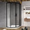 Ravak BLSCP4-90 štvrťkruhový sprchový kút, black+transparent 88,6 - 90 x 88,6 - 90 x 195 cm, black, X3BM70300Z1