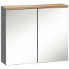 COMAD - Zrkadlová skrinka 80cm 2 dvierka BALI GRAPHITE 5907611647622