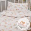 Biante Detské bavlnené posteľné obliečky do postieľky Sandra SA-527 Ružové morské panny s delfínmi a veľrybami na bielom Do postieľky 90x130 a 40x60 cm