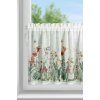 Takoy Vitrážová záclona bielo-fialová z etamínu zdobená potlačou letných kvetov 60x150 cm NEMEZJA-HF-475514 | 150 x 60 cm