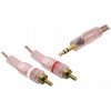 Jack 3,5 kábel - 2 x 1,5 m RCA zástrčky, priehľadné.