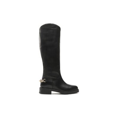 Tommy Hilfiger čižmy vo vojenskom štýle Twist Flat Longboot FW0FW07057 čierna