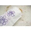 Dvojvrstvové bavlnené vrecko na chlieb s výšivkou - Fialové