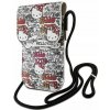 Hello Kitty Leather Tags Graffiti Phone Bag Beige Nové