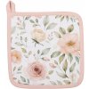 Clayre & Eef Biela bavlnená utierka s ružami Soft Romantic Blush 50 x 70 cm