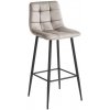 Barová stolička ARCETO zamatová tmavobéžová (čierne nohy)