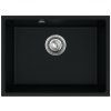 Sink Quality Crypton 60, kuchynský granitový drez 535x400x205 mm + chrómový sifón, čierna, SKQ-CRY.C.1KBO.60.X