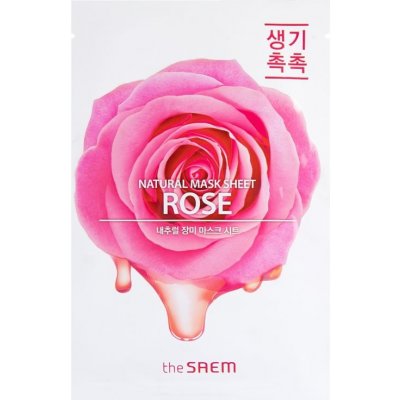The Saem Natural Mask Sheet Rose plátenná maska s hydratačným a revitalizačným účinkom 21 ml