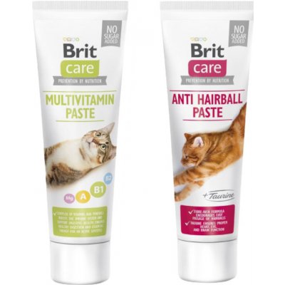 Brit Care Cat Paste multipack - 15 % zľava - Paste Anti Hairball s taurínom 100 g + Multivitamin Paste 100 g