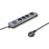 Qoltec Swift prodlužovací kabel, 4 zásuvky, 1,5 m šedý (50163)