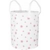 Nukido 740225 Košík na hračky – biely s hviezdičkami