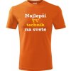 Oranžové tričko najlepší TV technik na svete - darček pre TV technika M