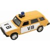 Policejní auto VB combi kov-plast 11,5 cm na zpětné natažení na baterie se zvukem v krabičce 15 x 7x 7 cm