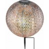 Globo 33629 solárne svietidlo dekoratívne, zapichovacia guľa s ozdobným dierovaním D270mm LED 0,06W 3000K, vrátane batérie 1xAA Ni-Mh 600mAh, IP44, strieborná, zlatá