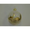 ONREX Vianočná ozdoba sklenená guľa transparentná dedina pr. 7 cm