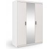 Šatníková skriňa so zrkadlom Elenas 3D 133 x 190 x 53 cm - biela