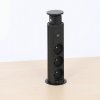 Výsuvná stolová zásuvka, 3× 230 V, USB-A, USB-C, čierna