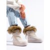Shelovet Women's cream snow boots with Shelvt fur šedá hnedá krémová