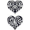 Dve vyrezávané srdcia - tribal nalepovacie tetovanie