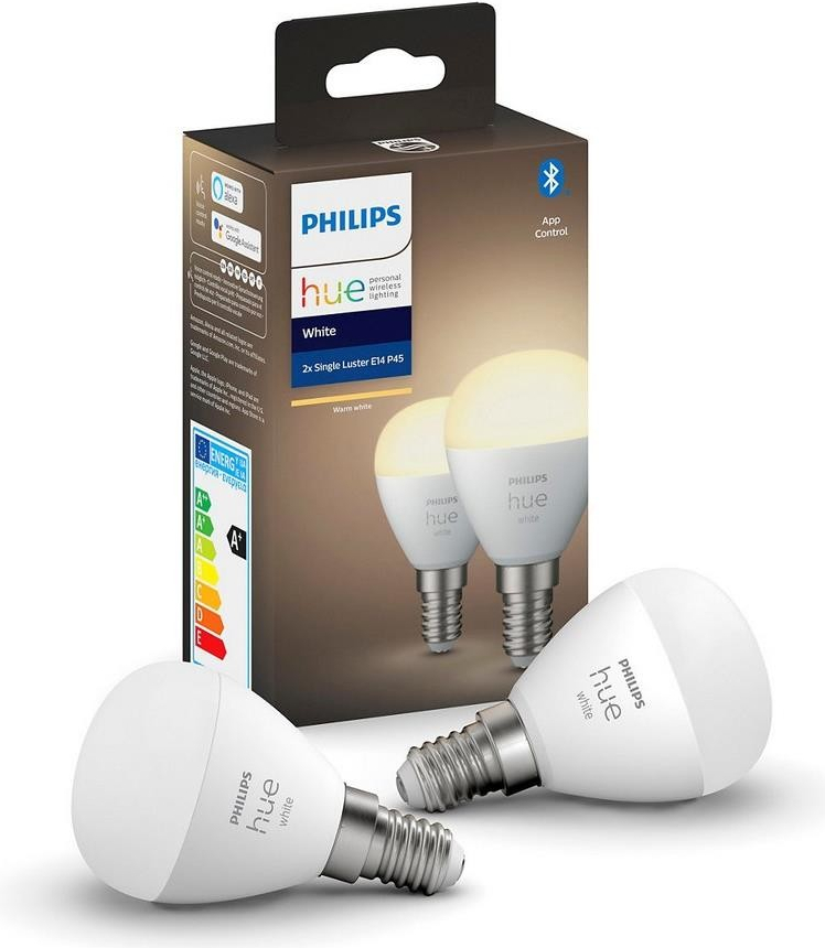Philips Hue LED žárovka E14 5.7W bílá chytrá LED žárovka 470 lm 2700 K stmívatelná 2ks