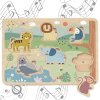 Tooky Toy Montessori zvukove drevené puzzle Zvieratká