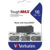 Verbatim USB flash disk, USB 2.0, 16GB, ToughMAX, čierny, 49330, USB A, kompozitný materiál KyronMAX(tm)