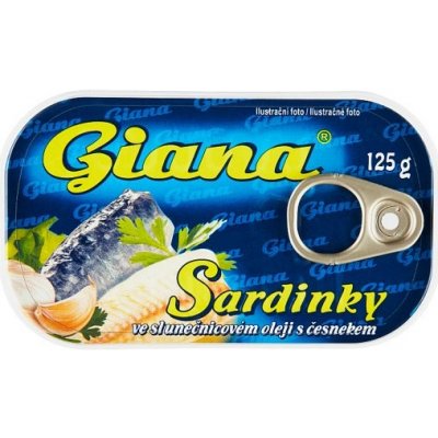 Giana Sardinky ve slunečnicovém oleji s česnekem, 125g