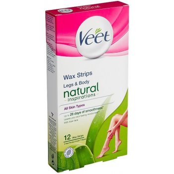 Veet Natural Inspirations voskové depilačné pásiky pre normálnu a suchú pokožku 12 ks