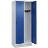 Šatňová skriňa C+P Cabo-Plus 2 oddelenia, 800 x 500 x 1950 mm, sivo-modrá, podstavec