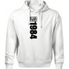 Limited edition 1984 pruh - Oversized mikina pánska Moon - kratšia + širšia - 3XL ( Biela )