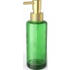 Dávkovač mydla Porter s matnou zlatou pumpičkou zelený