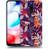 Picasee silikónový čierny obal pre Xiaomi Redmi 8 - Purple Leaf