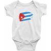 Kuba vlajka - Dojčenské body - Krátký r. 6-12 mes ( Biela )