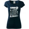 1986 v kocke - Dámske tričko Pure - XS ( Tmavomodrá (takmer čierna) )