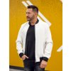 Biela pánska koženková bomber bunda Bolf 7110A