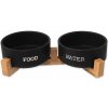 Set Dog Fantasy misky keramické so stojanom čierne 2x 16x6,5cm, 850ml