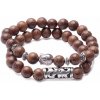 Nefertitis Sada náramkov z drevených korálikov Budha NF28432 - obvod cca 16 až 22 cm
