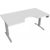 Hobis Pracovný stôl Motion Ergo, PO, 2S, 160x70,5-120,5x90 cm, biela/sivá