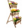 Kvetináč - DREVENÝ REGÁL NA KVETY PRE 3 BALKÓNOVÝ STOJAN 45x115h (Kvetináč - DREVENÝ REGÁL NA KVETY PRE 3 BALKÓNOVÝ STOJAN 45x115h)