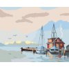 ZUTY Maľovanie podľa čísel - MÓLO A PLACHETNICA (D. RUSTY RUST) Rámovanie: vypnuté plátno na rám, Rozmer: 40x50 cm