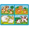 Woody Puzzle pre najmenších s úchytkami - zvieratká s mláďatami