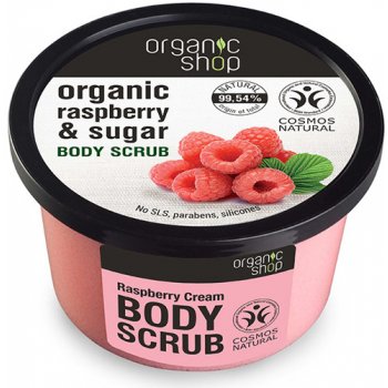 Organic Shop prírodný telový peeling Malina a Cukor 250 ml