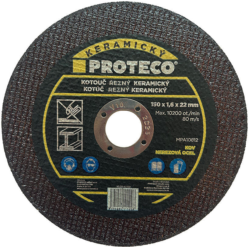 PROTECO 10.20-K-125 kotúč rezný keramický 125 x 1,2 x 22 mm na kov a na nerezovú oceľ