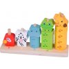 Farebná drevená skladacia pyramída Zvieratá
