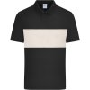 James & Nicholson Polokošile JN Colour-Block 8050, bio polo, krátký rukáv, unisex COT028050amo19-black/sands XXS Černá/písková