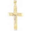 Lillian Vassago Zlatý gravírovaný prívesok krížik s Ježišom LLV06 GP180