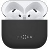 Ultratenké silikónové pouzdro FIXED Silky pre Apple AirPods 4, čierne