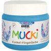 Trblietavé prstové farby MUCKI 150 ml modrá