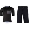 Force SWAY čierny cyklodres - kr. rukáv + Force MOUNT MTB čierne cyklokraťasy bez vložky - L