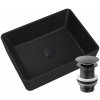 Umývadlo na dosku štvorcové Granitan MERANO čierne